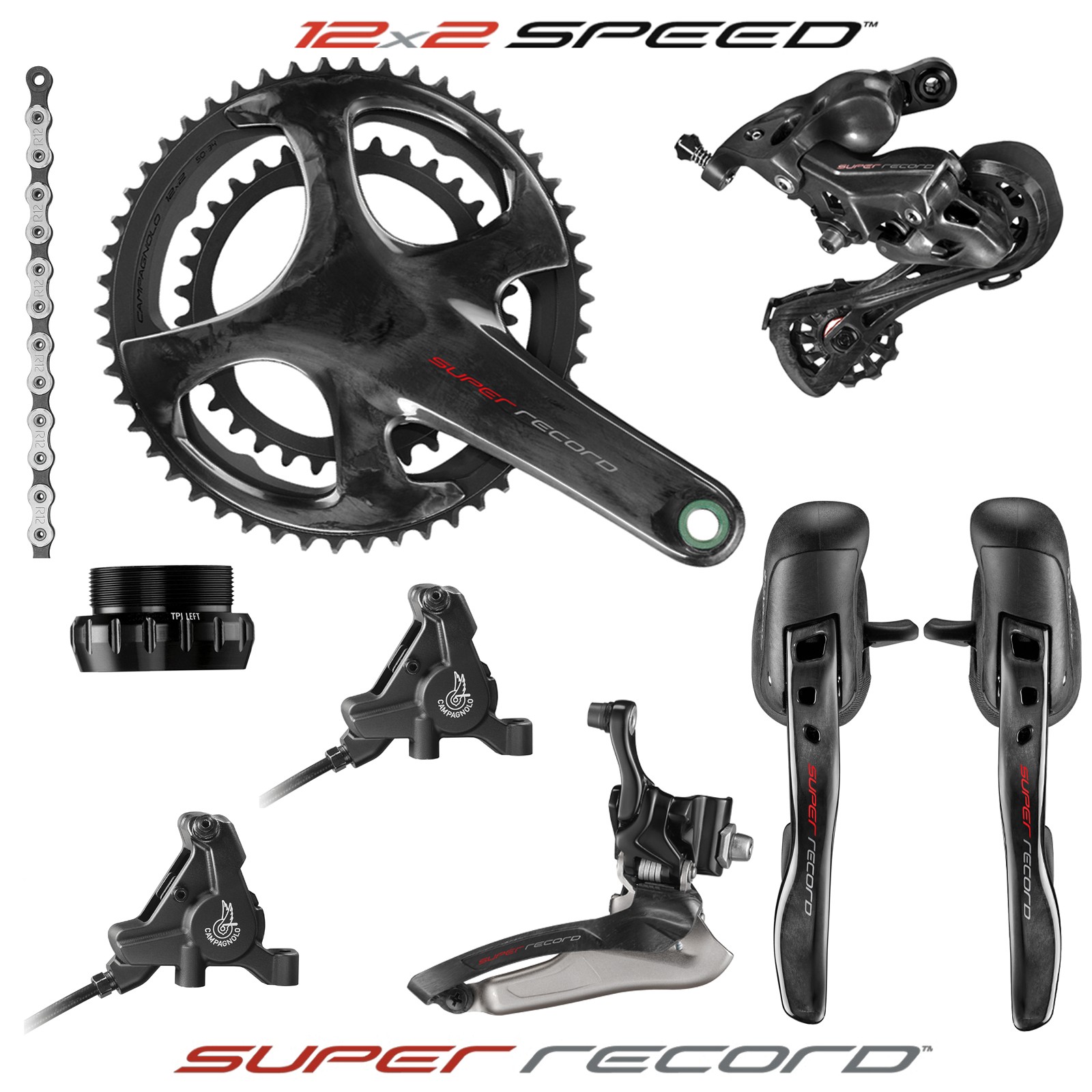 Sada Campagnolo SUPER Record DB 12s 172,5mm 50-34, BSA