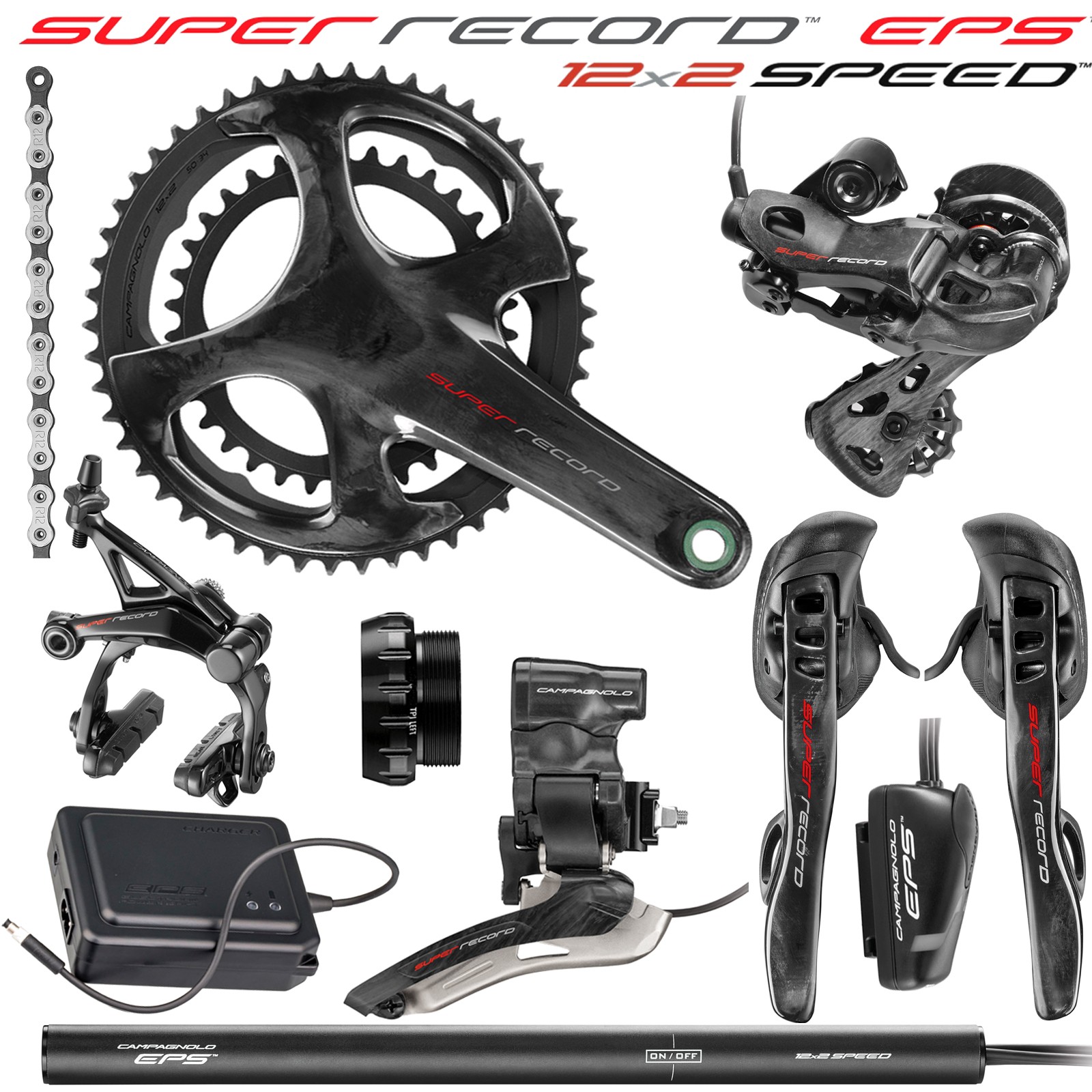 Sada Campagnolo EPS Super Record 12s, kompletní sada