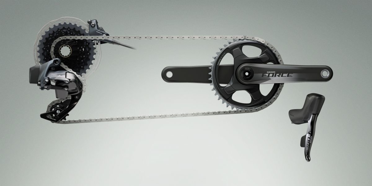 Sada SRAM Force eTap AXS 1X D1 Electronic HRD - uchycení třmene flatmount