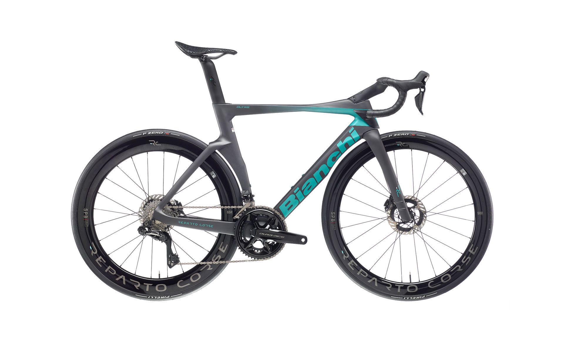 Bianchi Oltre RC Disc Carbon UD / Metallic Celeste – full MATT SRAM RED + WATT 50cm 2025