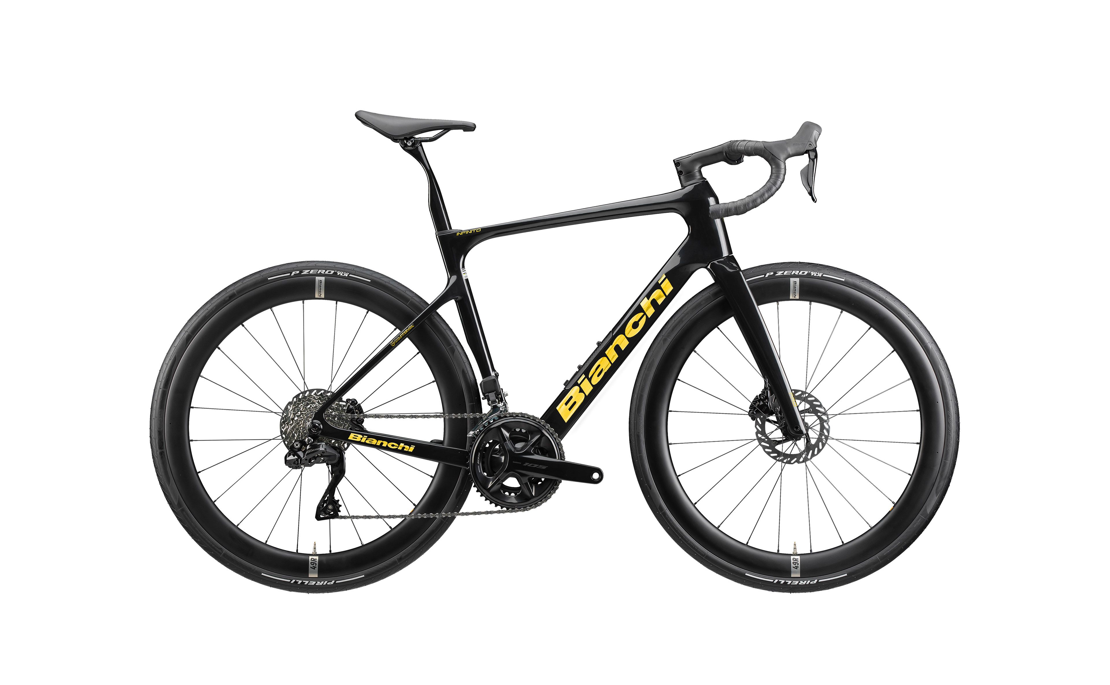 Bianchi INFINITO PRO SRAM RIVAL AXS E1 Sparkling black / Gold Full Glossy