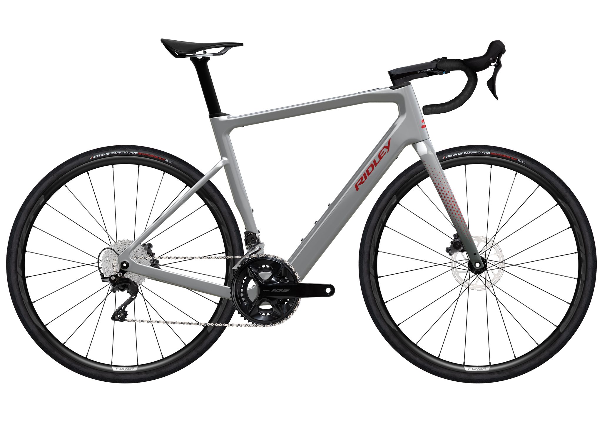 Ridley E-Grifn Shimano 105 Battleship Grey + Candy Red Metallic