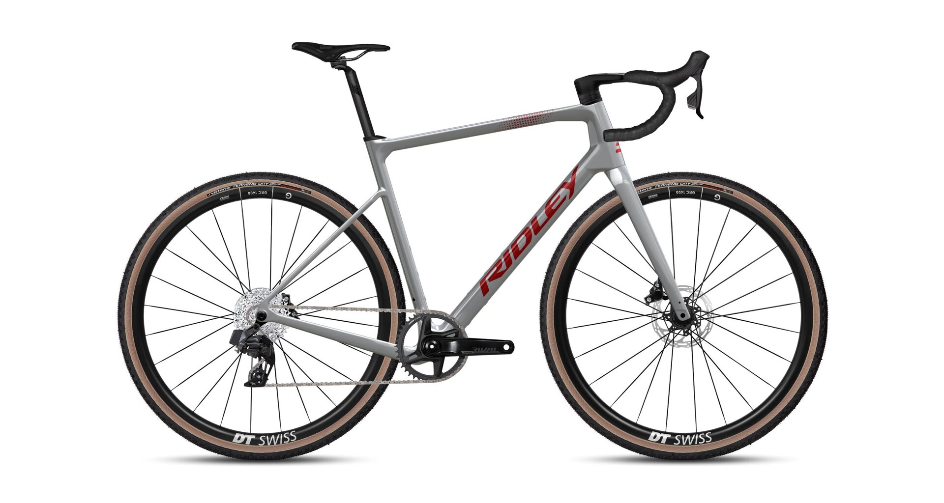Ridley Grifn SRAM Rival XLPR 1x12, Battleship Grey + Candy Red Metallic