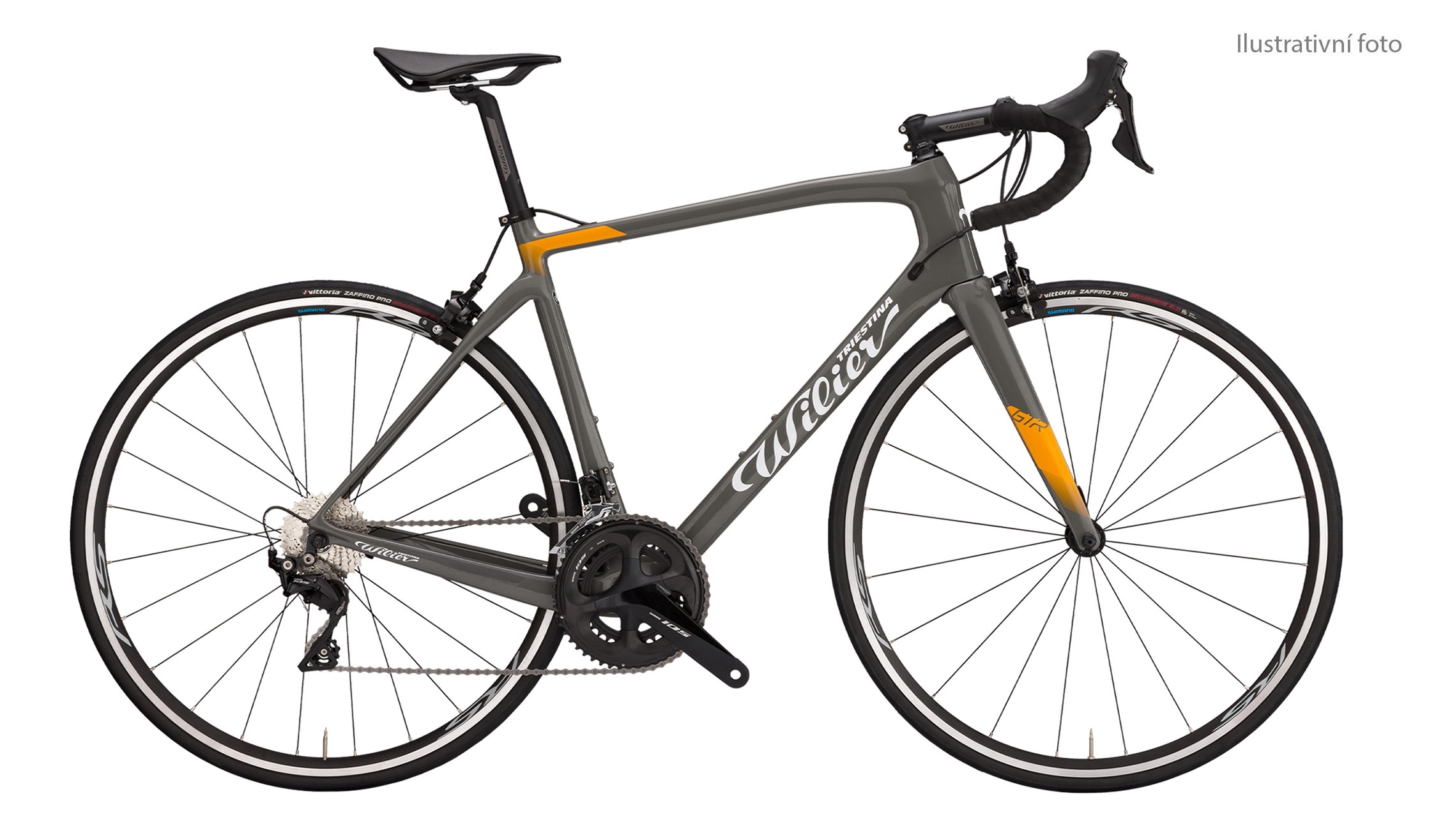 Wilier GTR TEAM Ráfkové+ULTEGRA+RS100 grey orange XL