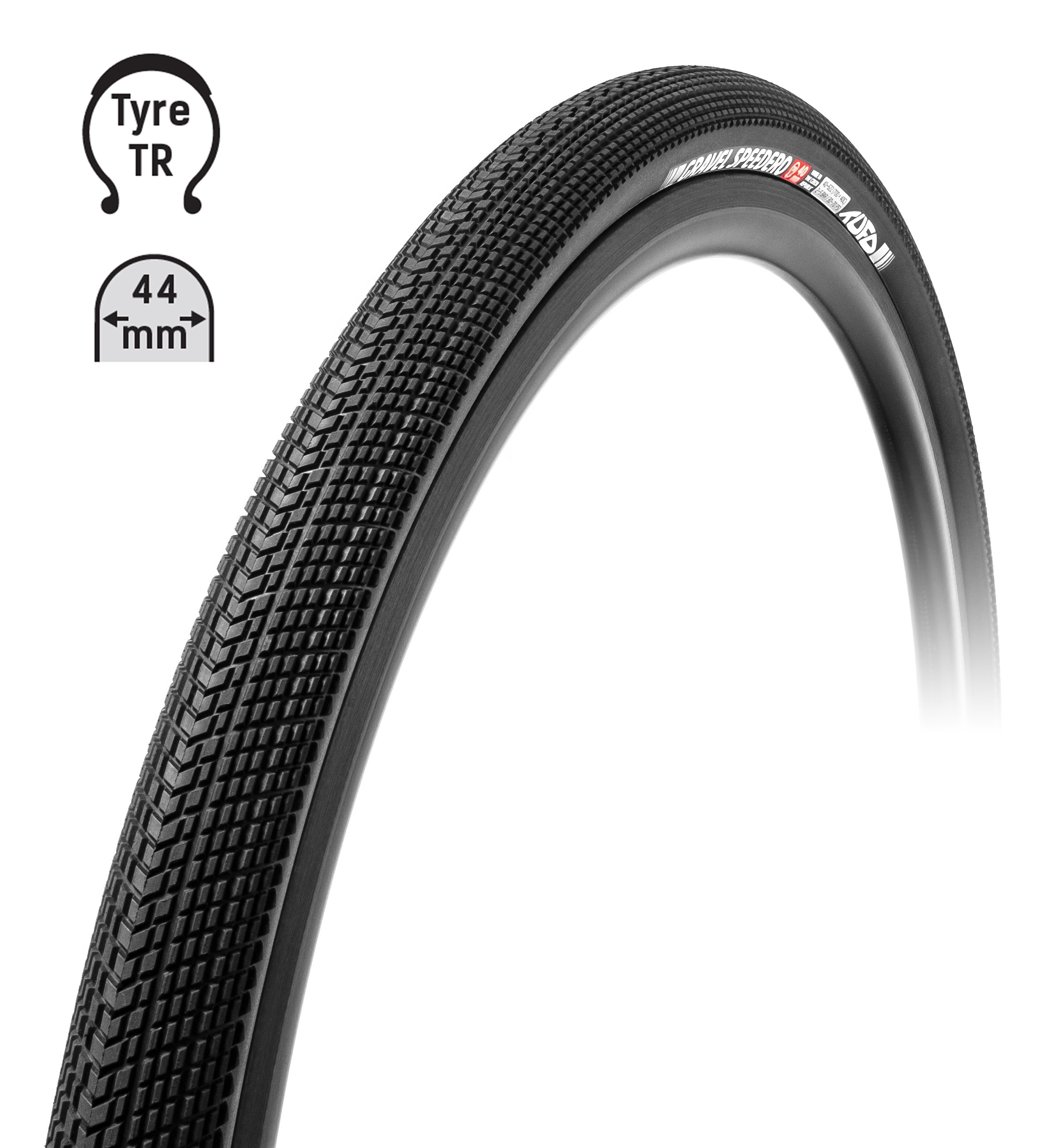 Plášť TUFO Gravel SPEEDERO 700x44C, bezduš. černá