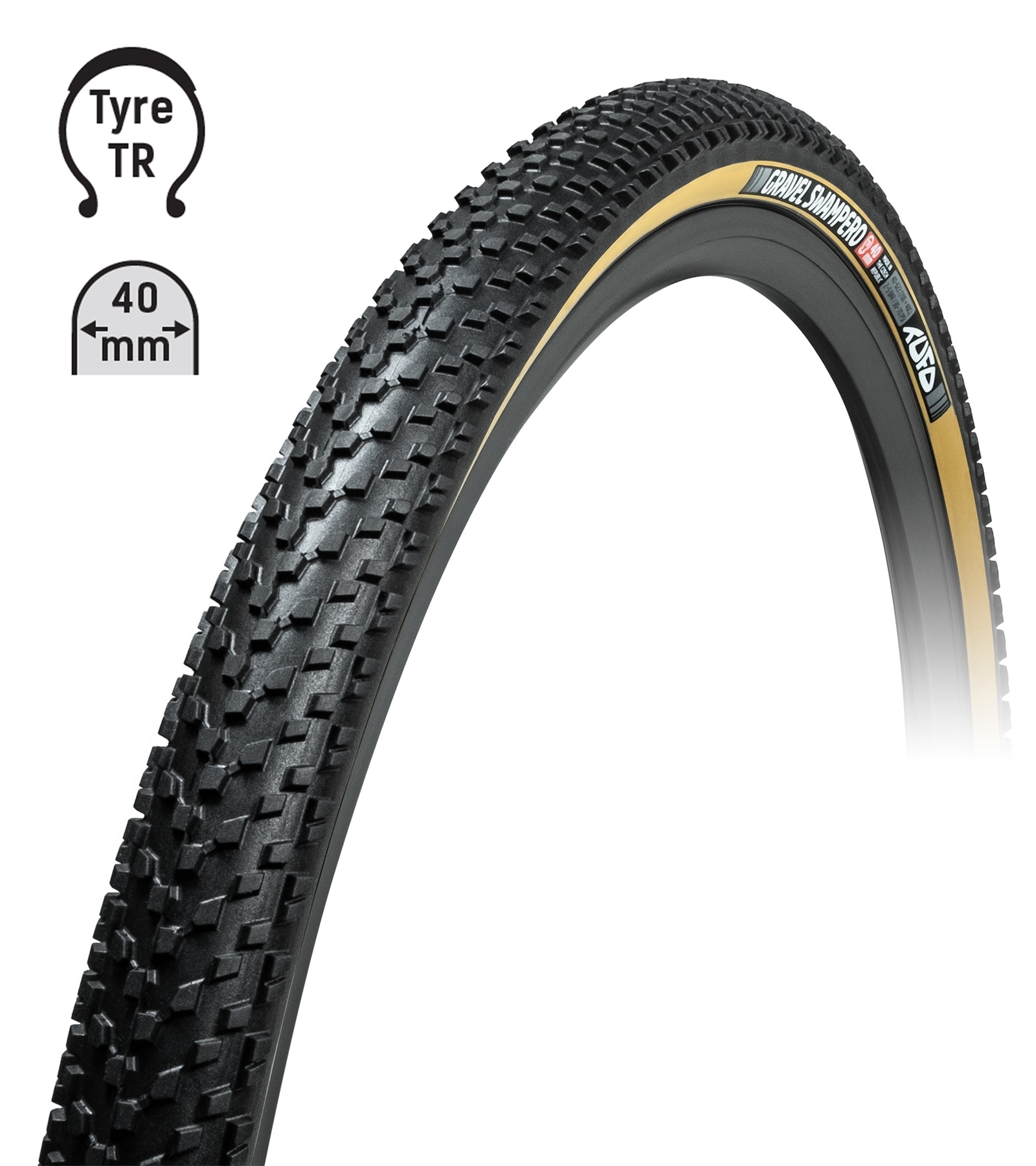 Plášť TUFO Gravel SWAMPERO 700x40C, bezdušový béžový