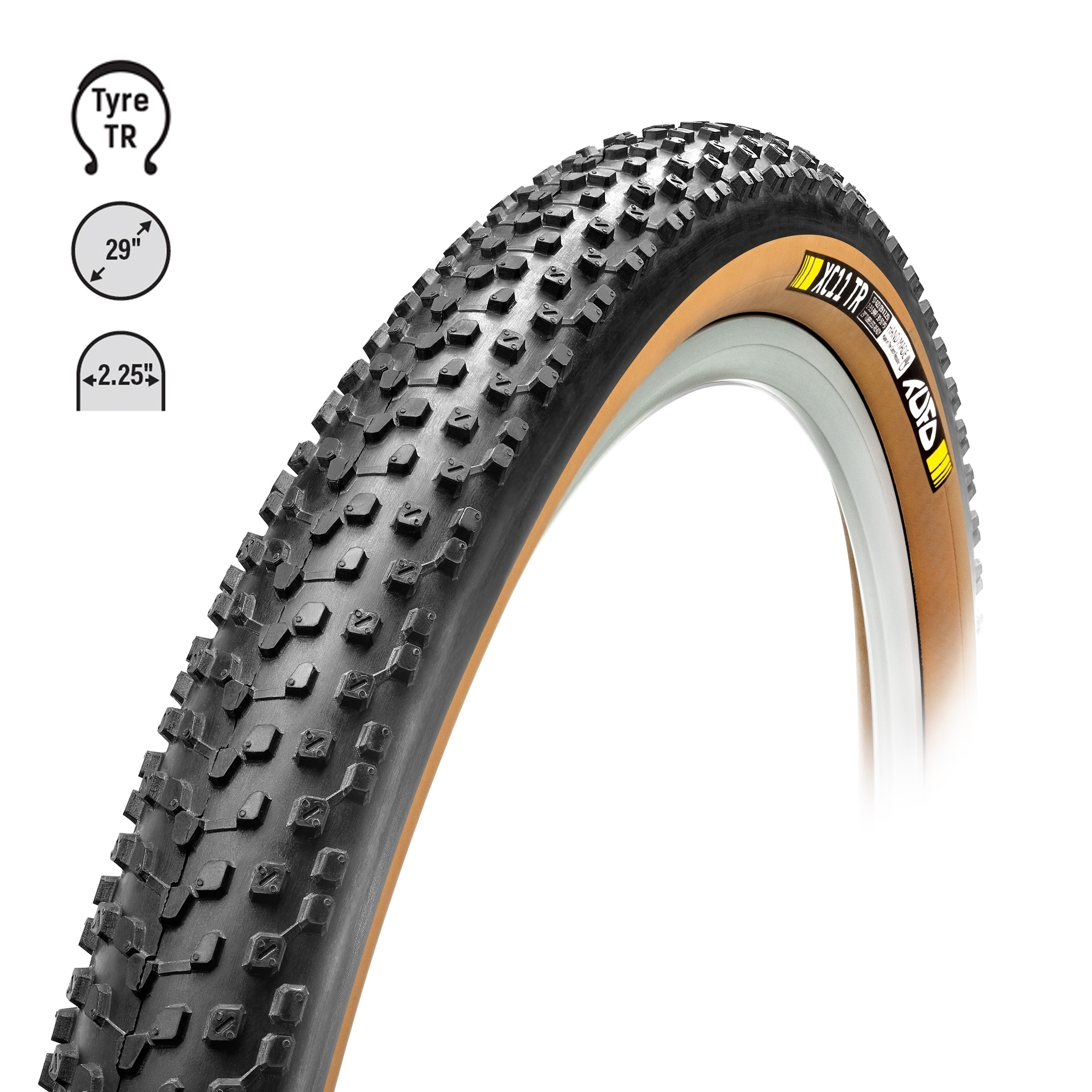 Plášť TUFO MTB XC11 TR 29"x2,25,kevlar,bezdušový béžový