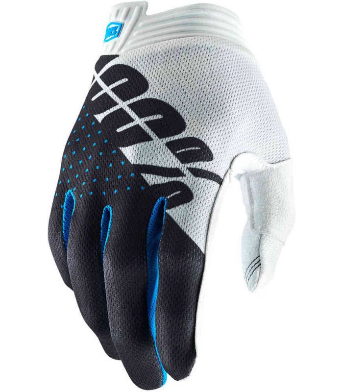 Rukavice 100% iTrack Glove White/Steel XL