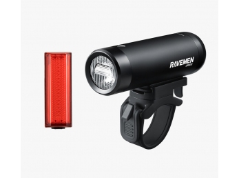 Set světel přední Ravemen CR600 + zadní Ravemen TR20