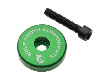 WOLF TOOTH krytka ULTRALIGHT STEM CAP zelená + 5mm spacer
