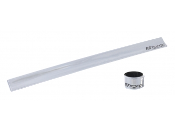 Reflexní pásek FORCE samonavíjecí 38 cm, stříbrný