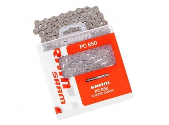 Řetěz SRAM PC 850 114 čl. se spojkou PowerLink Silver 8 rychl.