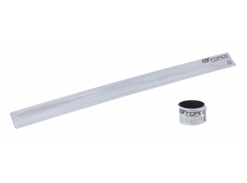 Reflexní pásek FORCE samonavíjecí 38 cm, stříbrný