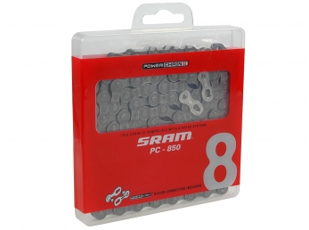Řetěz SRAM PC 850 114 čl. se spojkou PowerLink Silver 8 rychl.