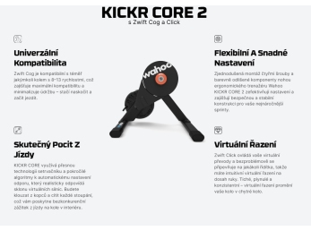 Trenažér WAHOO KICKR CORE 2 with Zwift Cog and Click Smart Trainer